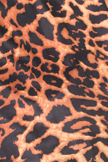 Leopard Print Ruched Round Neck Maxi Dress