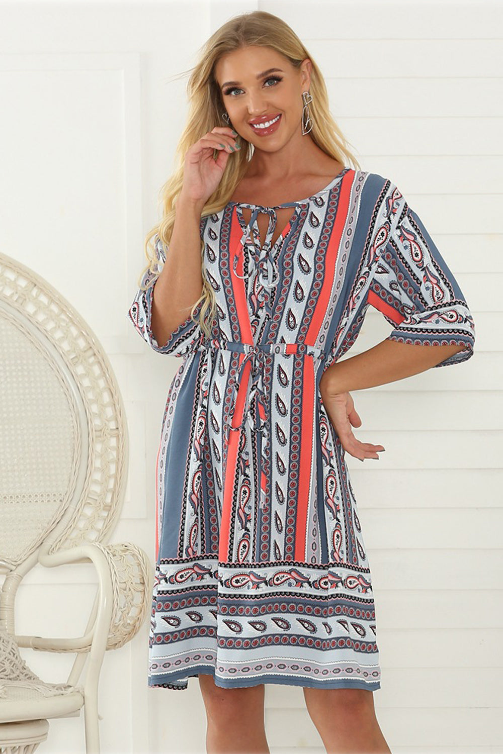 Half Sleeve A-line Dress