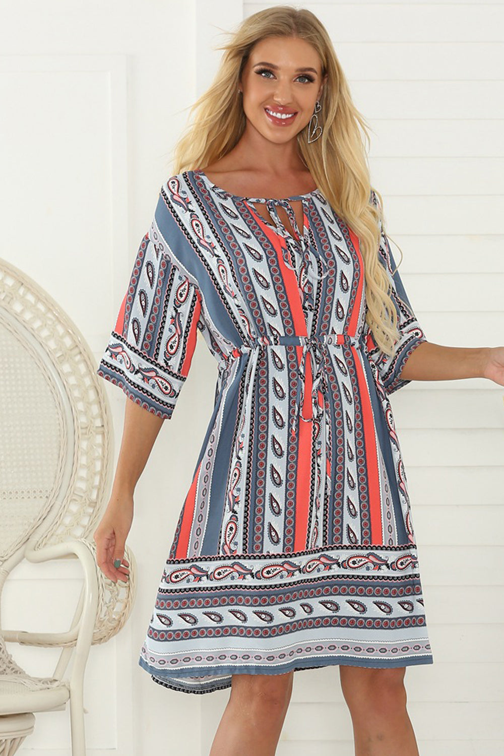 Half Sleeve A-line Dress