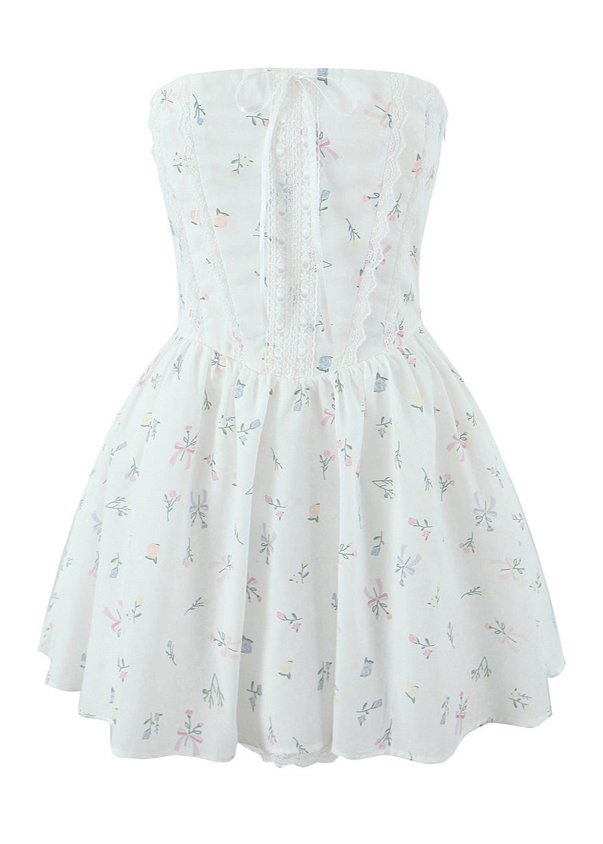 V-Neck Sleeveless Corset Bodycon Mini Cocktail Dress in White - View 5