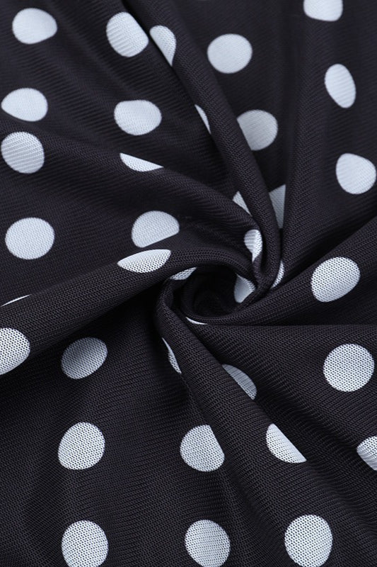 Polka Dot One-Shoulder Slim Fit Crop Top