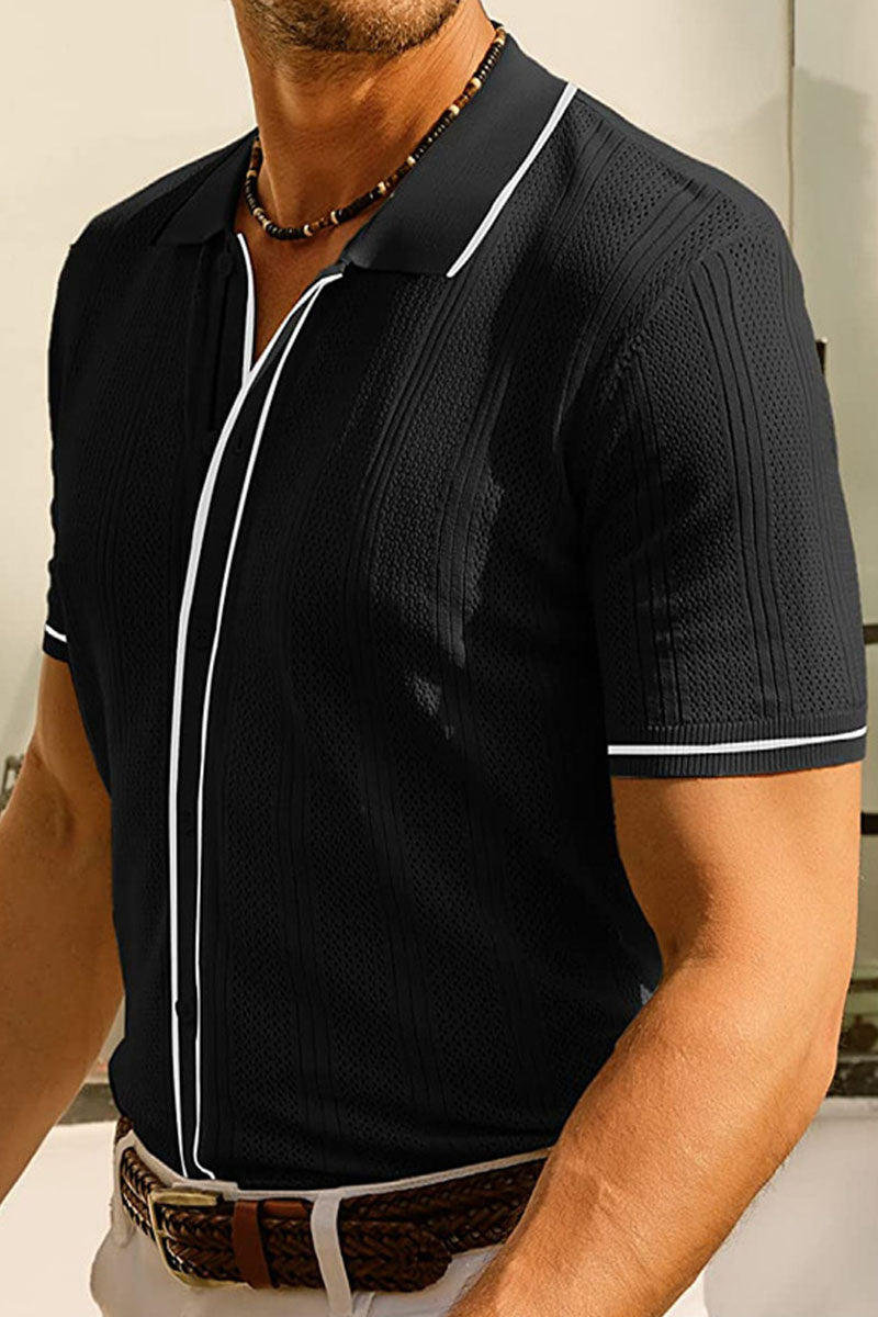 Uniqshe Men's Icy Silk Short Sleeve Cardigan Sweater