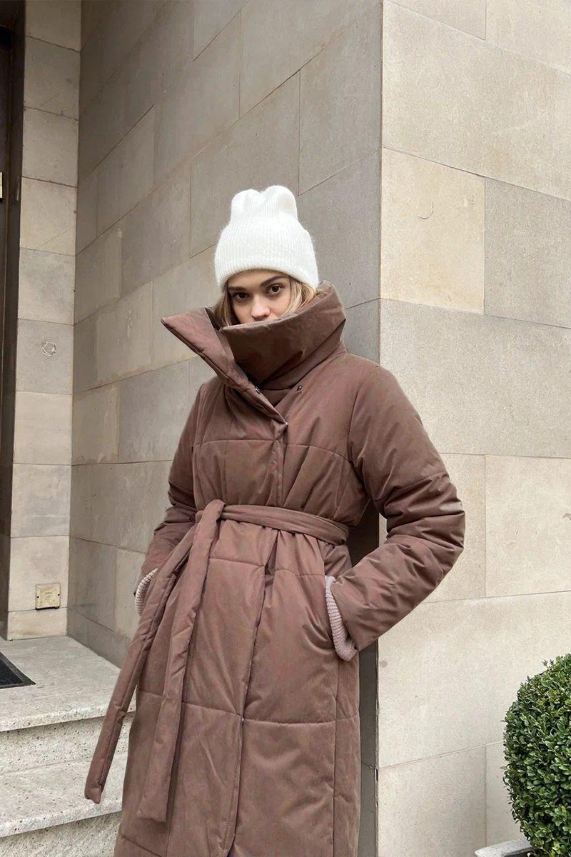 Long Stand Collar Puffer Jacket