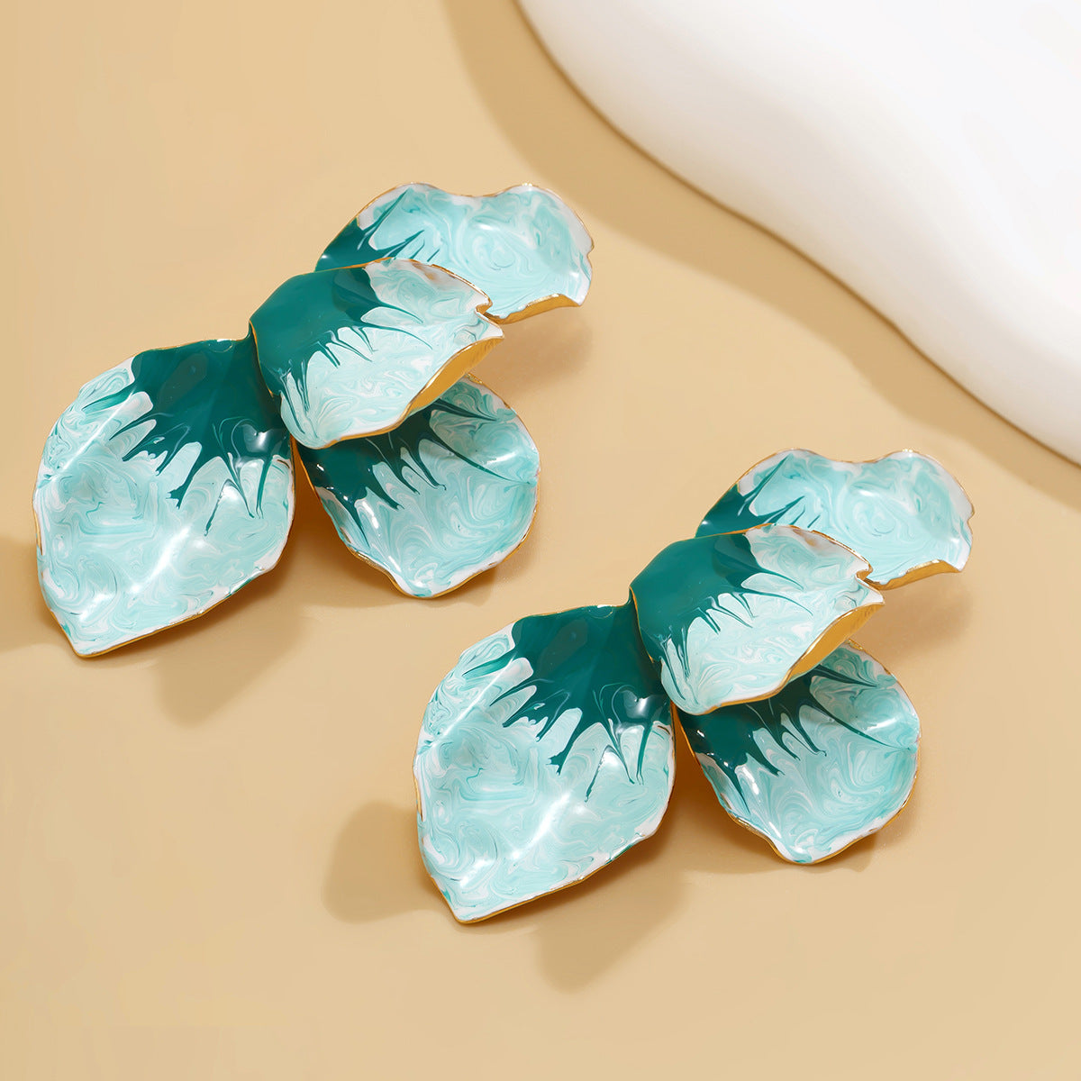 Ombre Printed Flower Earrings