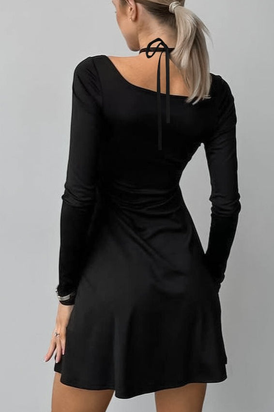 Cutout Long Sleeve Fit & Flare Mini Dress
