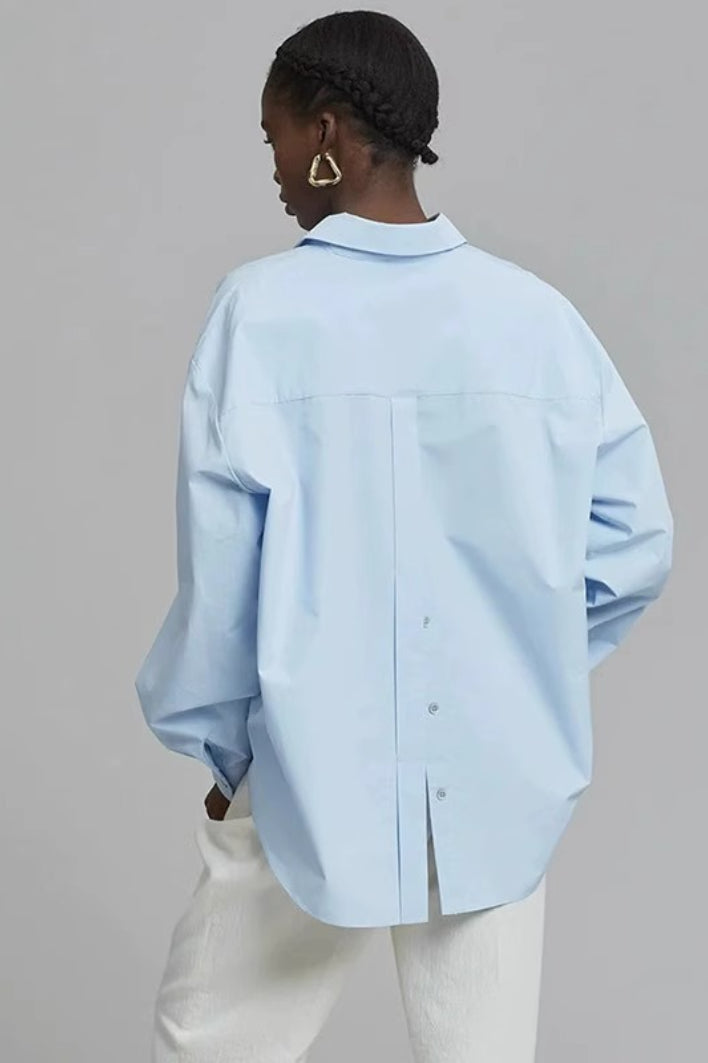 Unique Long Sleeve Slit Blouse