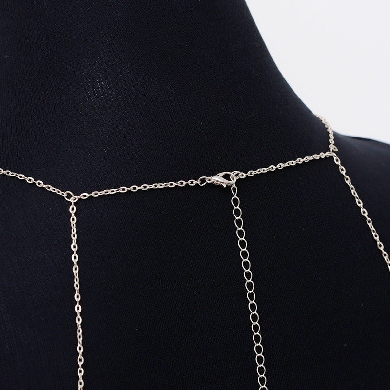 Layered Tassel Pearl Bikini Body Chain