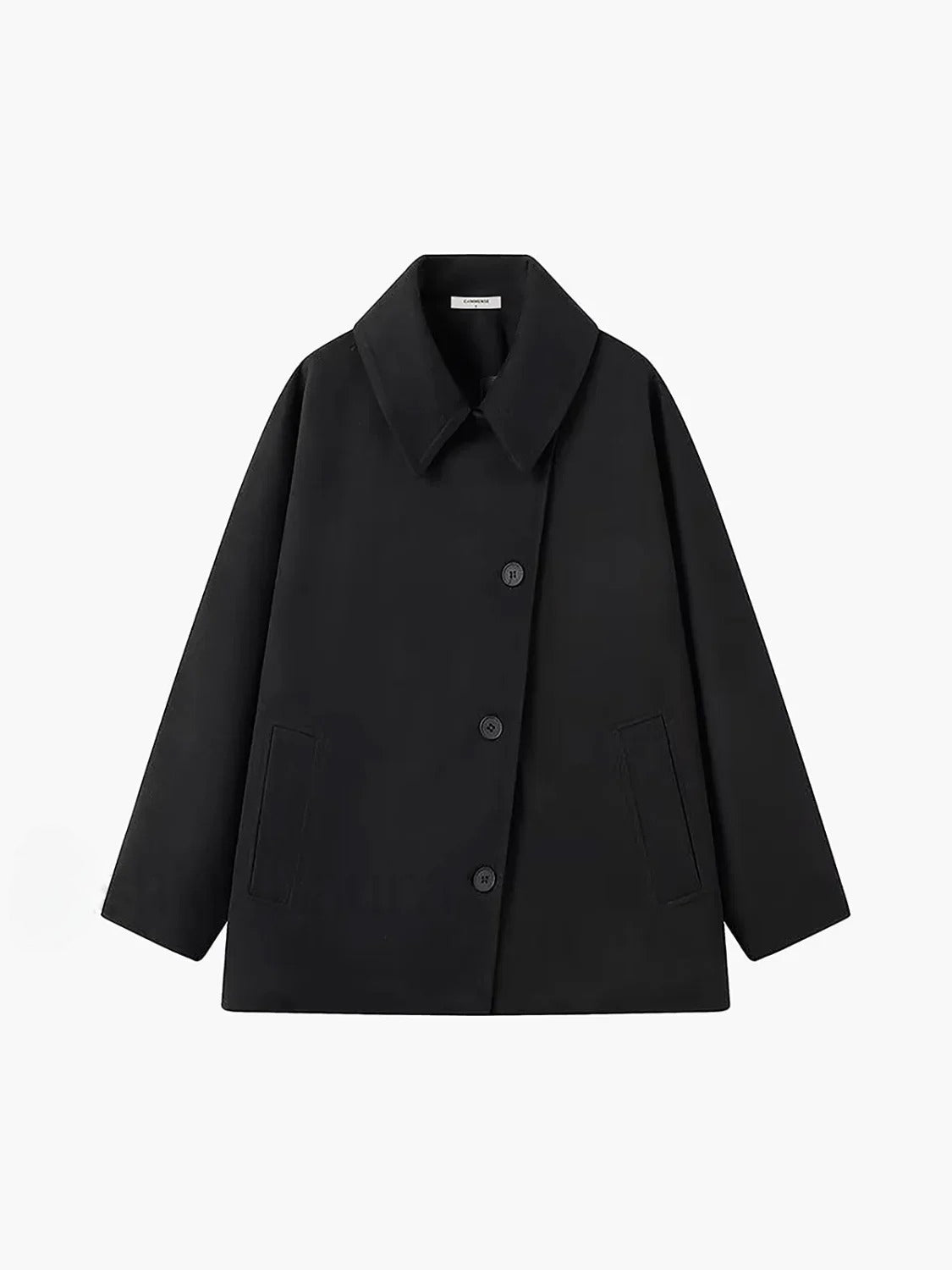 Solid Oversized Pocket Button Coat - Fashionpara
