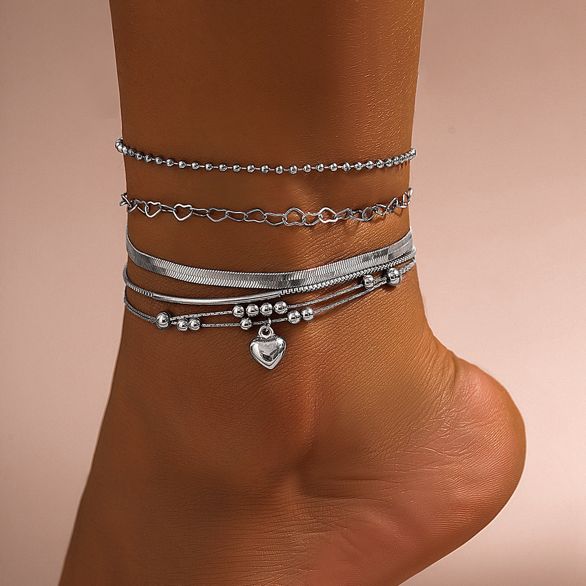 Heart Beaded Anklet