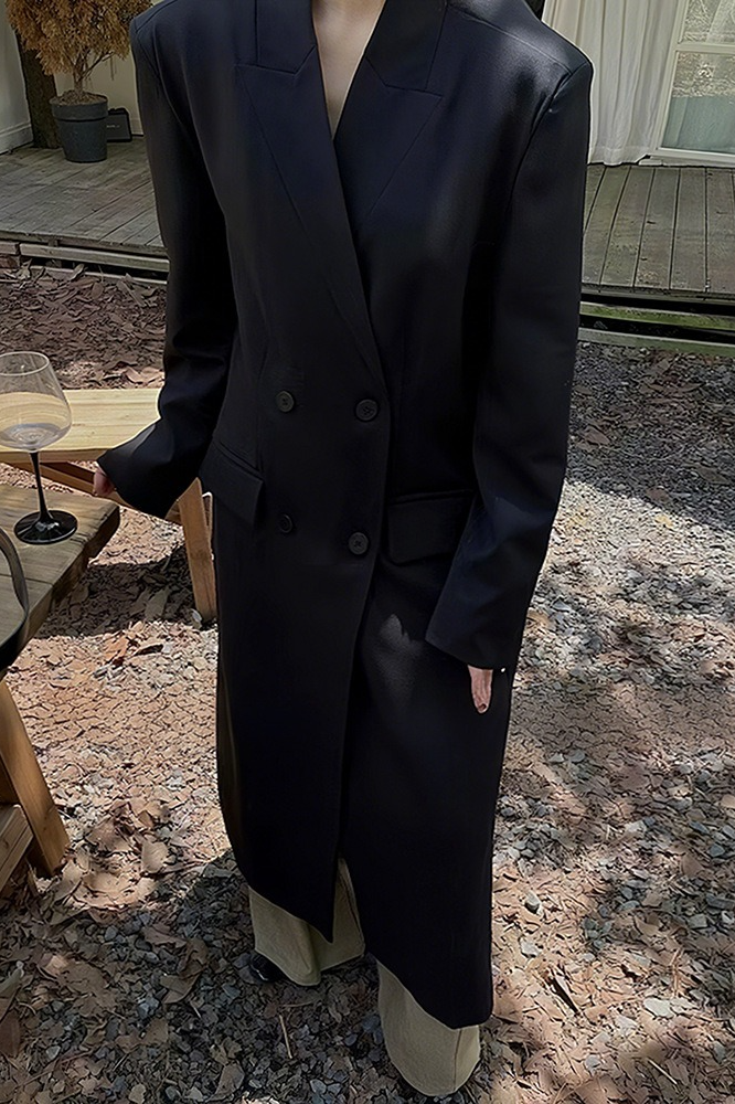 Vintage Hepburn Waist Cinching Hourglass Long Overcoat - Fashionpara