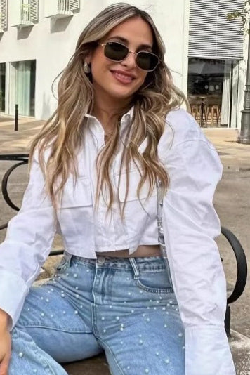 Sophisticated Polo Collar Trench Fabric Shirt Coat for Style