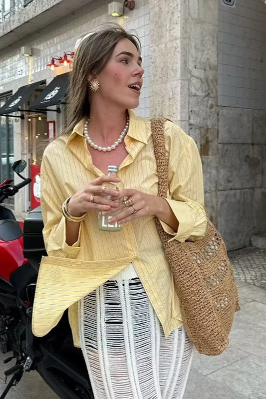 Office Chic Relaxed Stripe Blouse