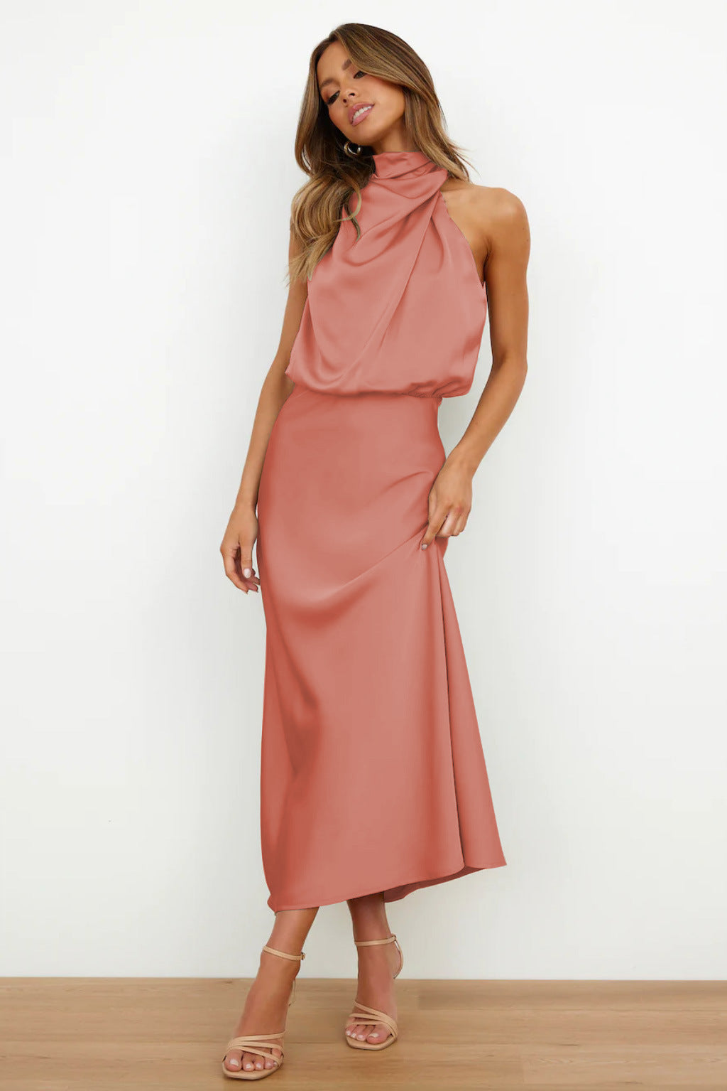 Mesh Deep V-Neck Ruffle High Split Mini Dress - View 4