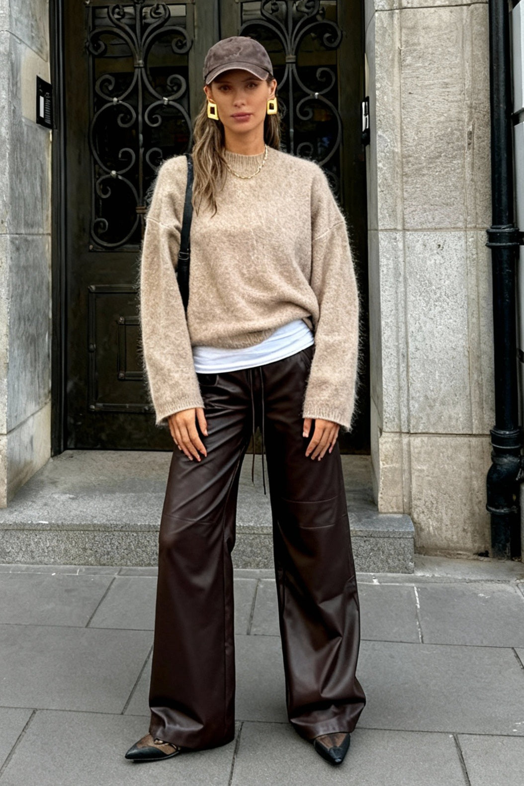 Elegant Solid Mohair Soft Knitted Pullover Women Casual O-neck Long Sleeve Loose Sweater