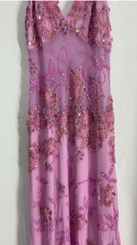 Beautiful A Line Spaghetti Straps Pink Long Prom Dresses Backless Tulle Evening Gowns