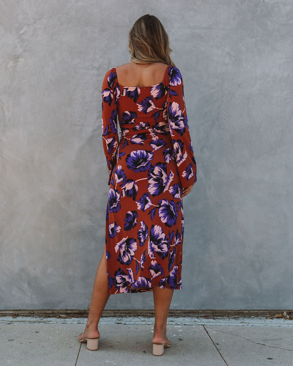 Ronin Floral Cutout Knit Midi Dress