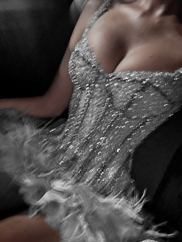 Luxury Straps Sequin Short Formal Homecoming Dress Mint Green Cocktail Dress Mini Party Dress S451