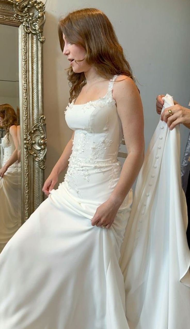 Straps Long Wedding Dress Simple Bridal Dresses