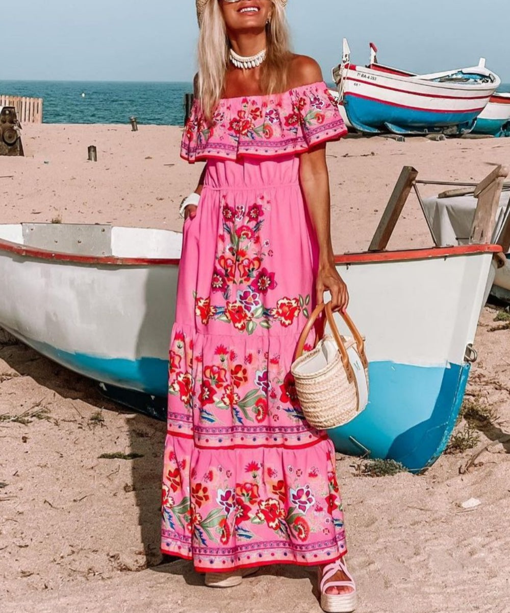 Soft Beach Specialty Print Dress - Fashionpara