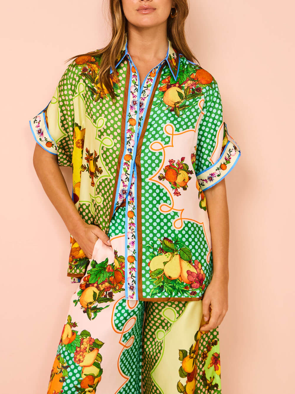 Multicolor Printed Lemon Shirt - Fashionpara