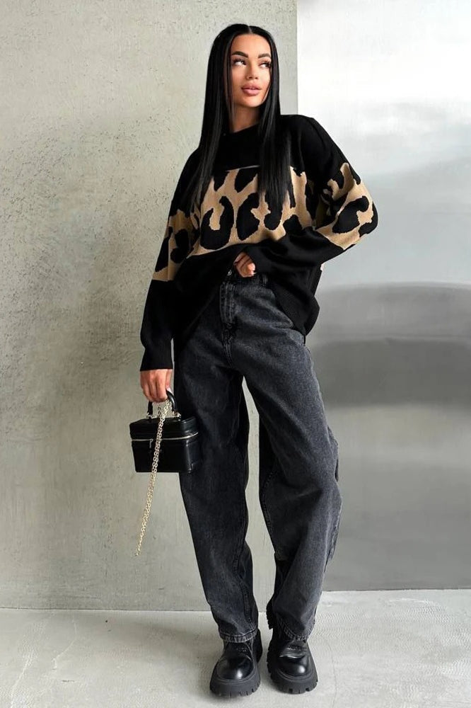 PrincessAce Vintage Leopard Knit Sweater for Timeless Style