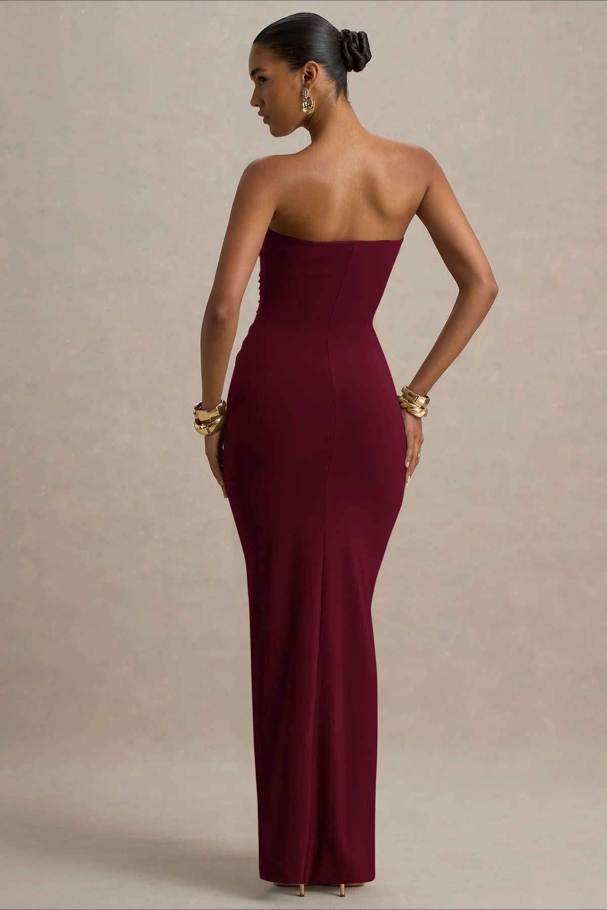 Strapless Sweetheart Ruched Draped Mermaid Maxi Gown