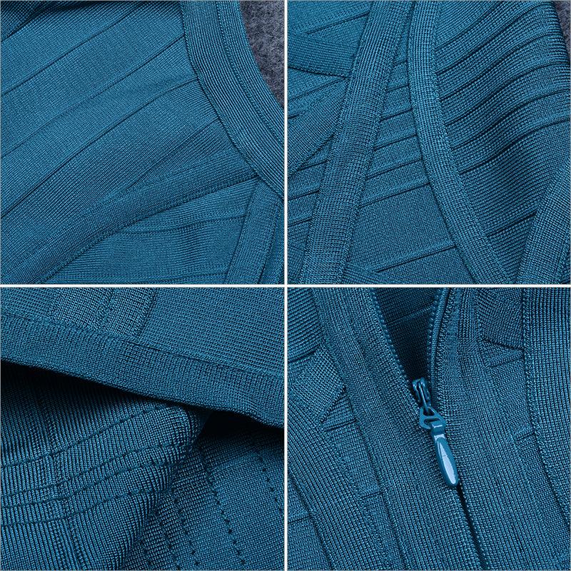 Turquoise Queen Bodycon Bandage Dress - Fashionpara