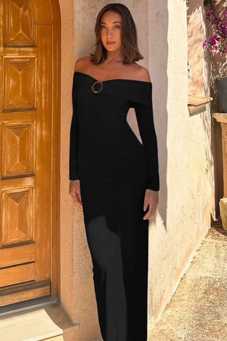 Bustier Metallic Detail Party Dress - Fashionpara