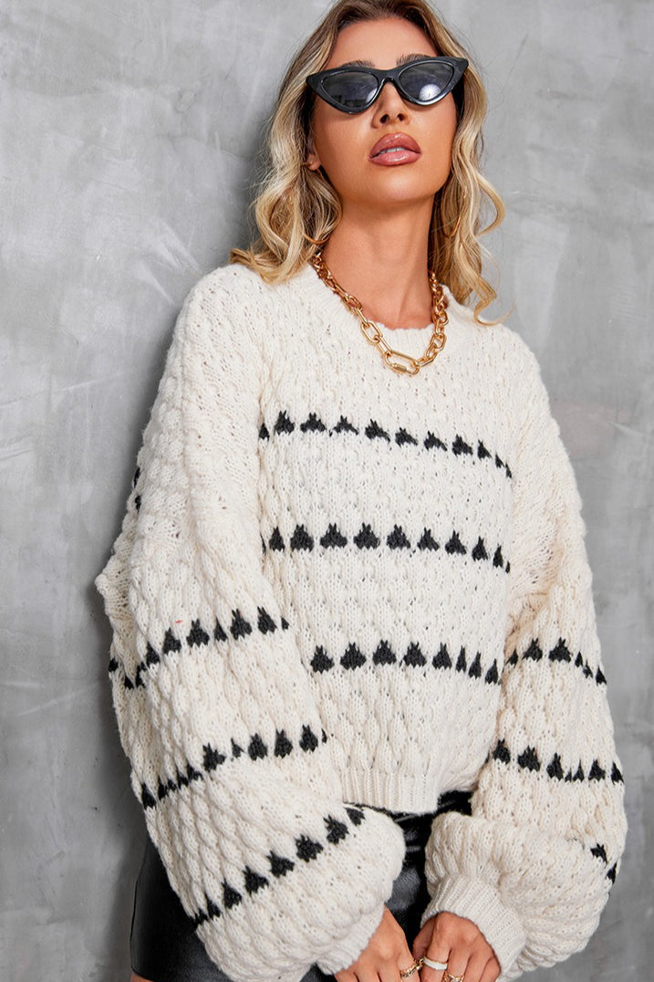 PrincessAce Vintage Striped Knit Sweater for Timeless Style