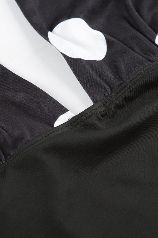 Polka Dot Halter Backless Slim Fit Crop Top - Fashionpara