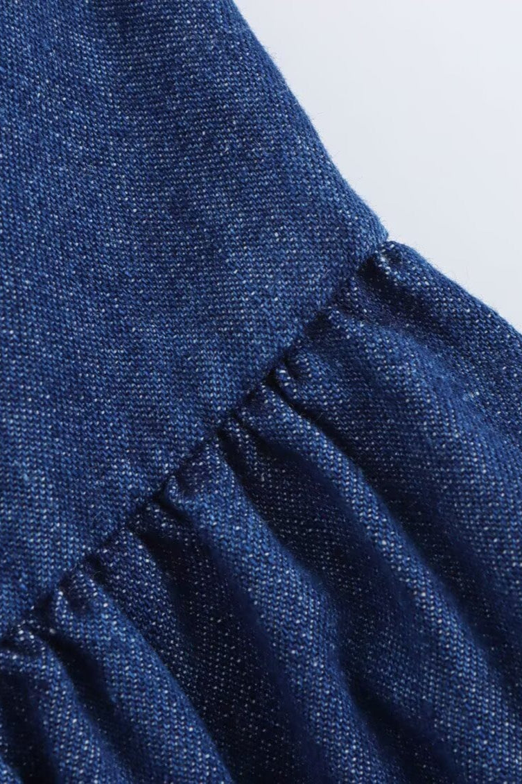 Strapless A-Line Denim Dress