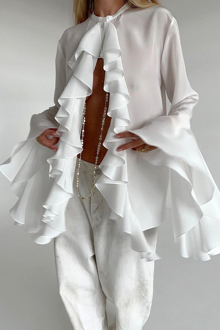 Chiffon Flare Sleeve Blouse