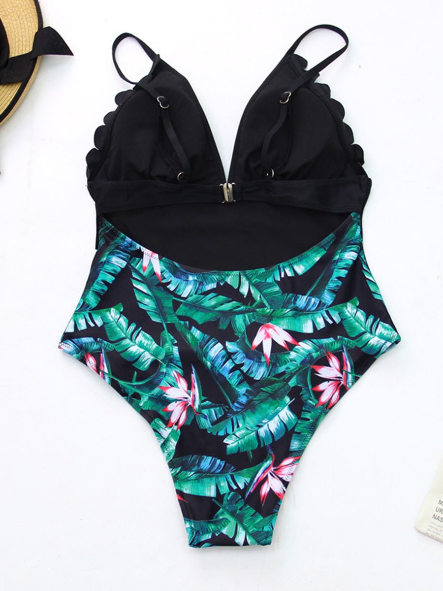 Printed One-piece Swimsuit - Fashionpara