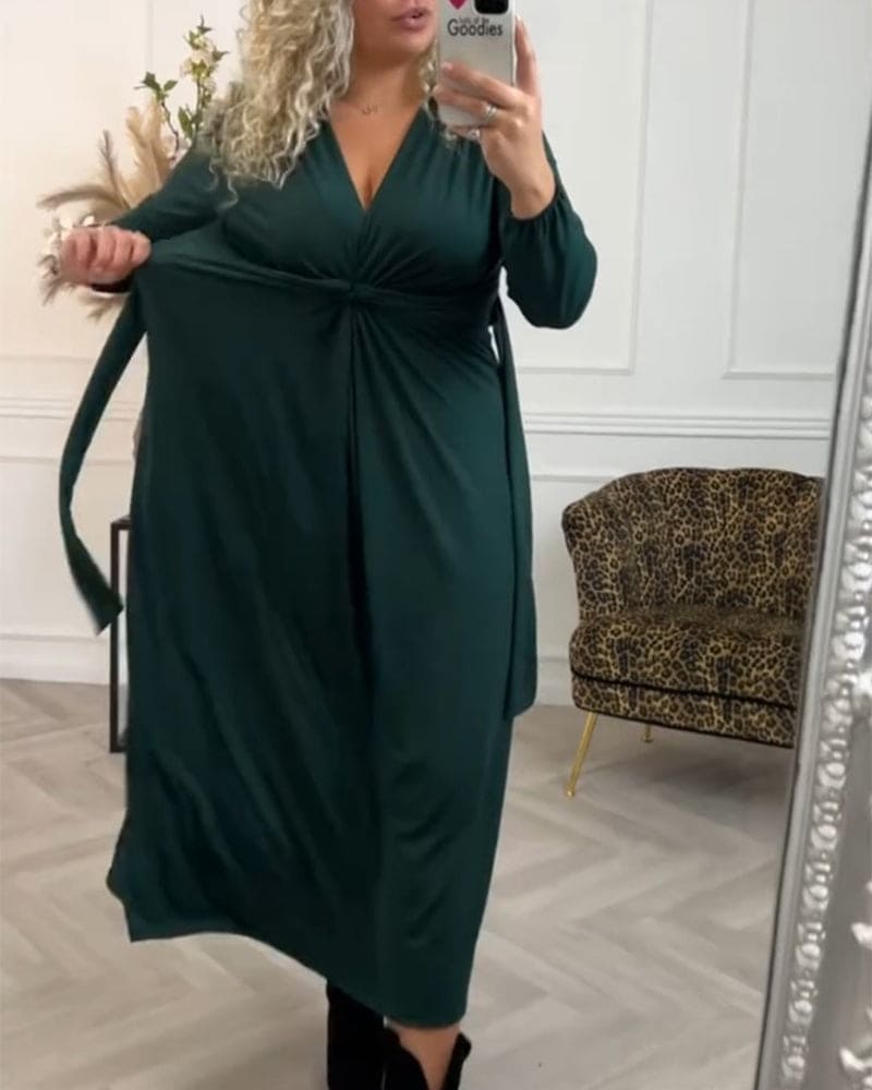 Lace Square Neck Corset Waist A-Line Midi Dress - View 2