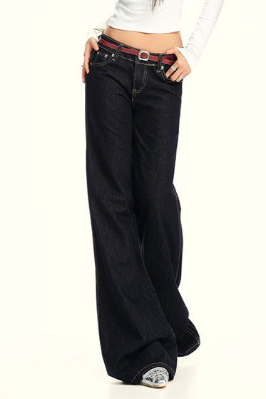 Low Rise Dark Blue Flare Jeans
