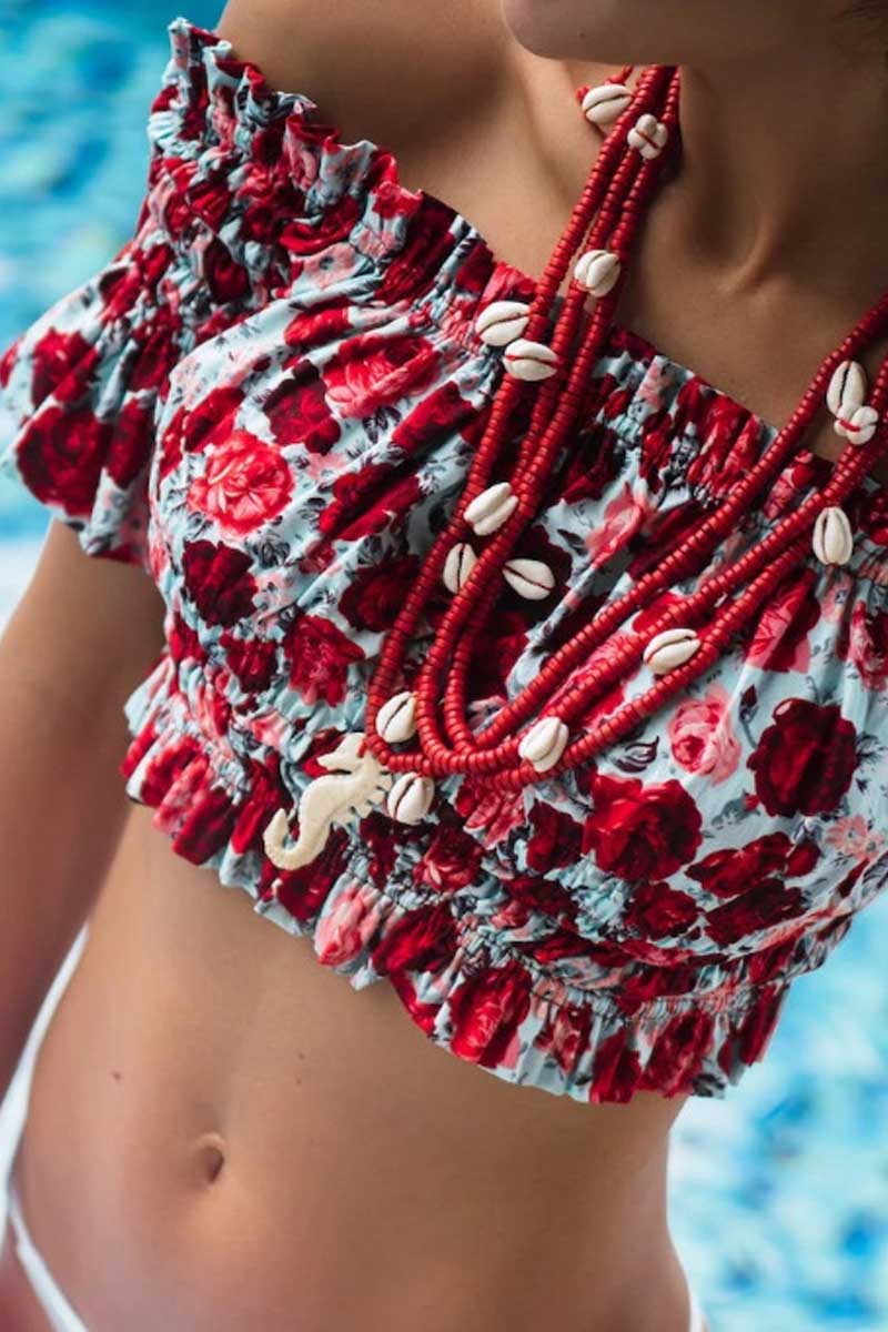 Off The Shoulder Two Piece Swimsuit - Fashionpara