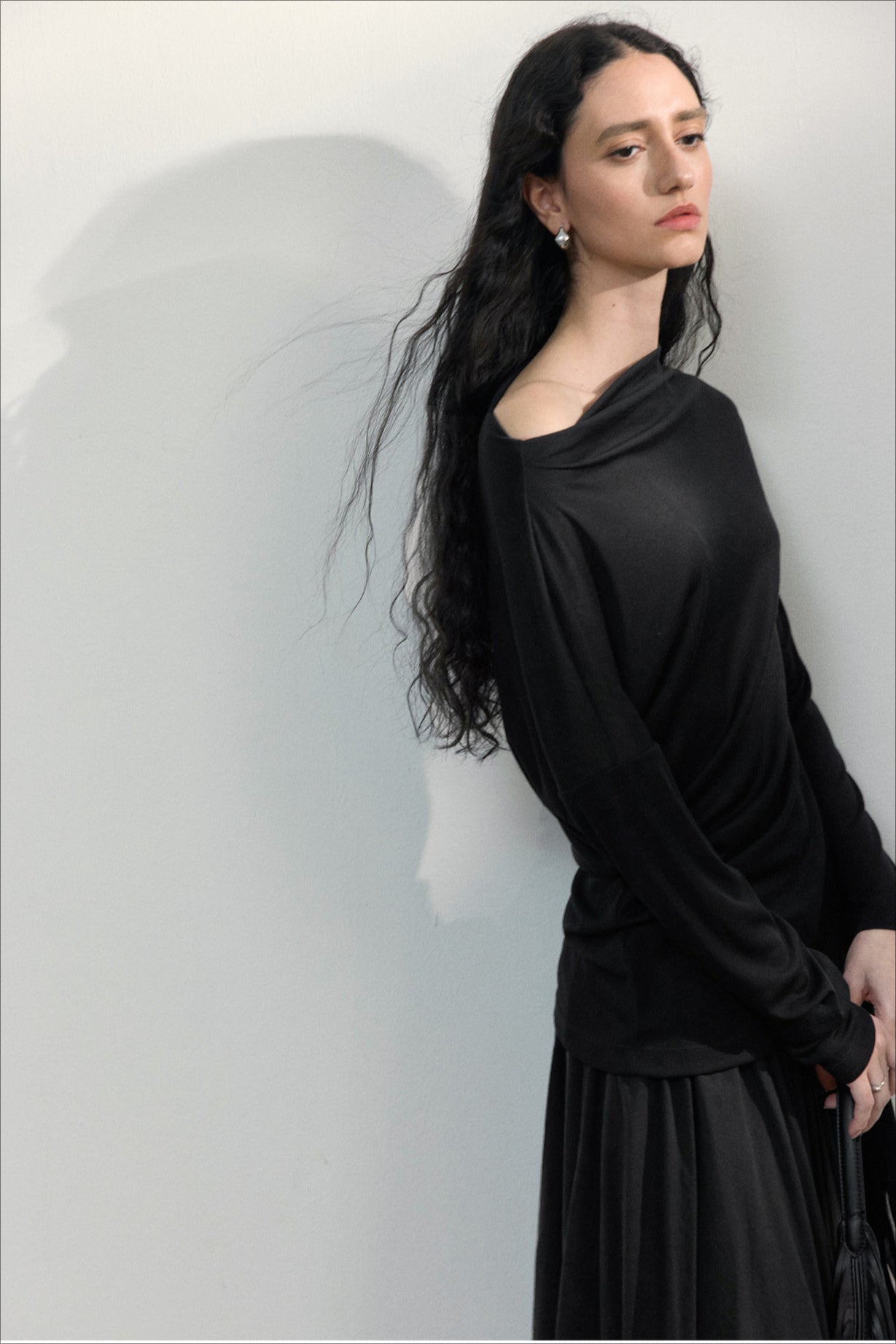 PrincessAce Asymmetrical One-Shoulder Fitted Sweater