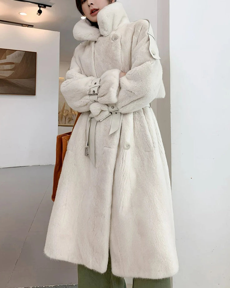 Faux Mink Fur Thick Winter Overcoat