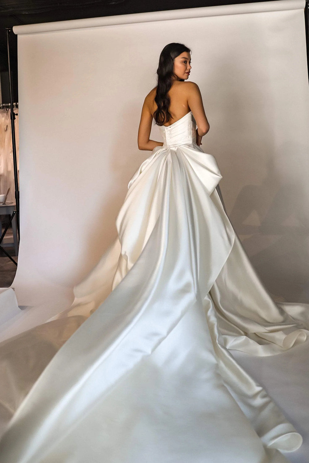 Elegant A Line Sweetheart White Long Bridal Dress with Sweep Train - Fashionpara