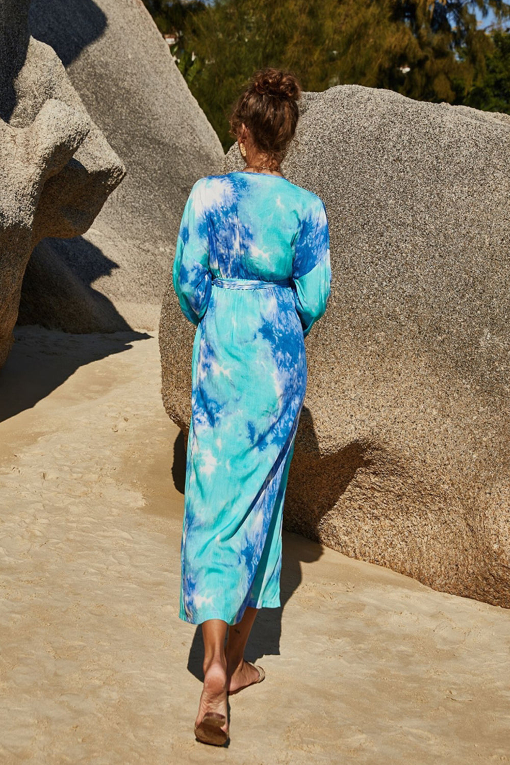 Tie-Dye Printed Split Dress