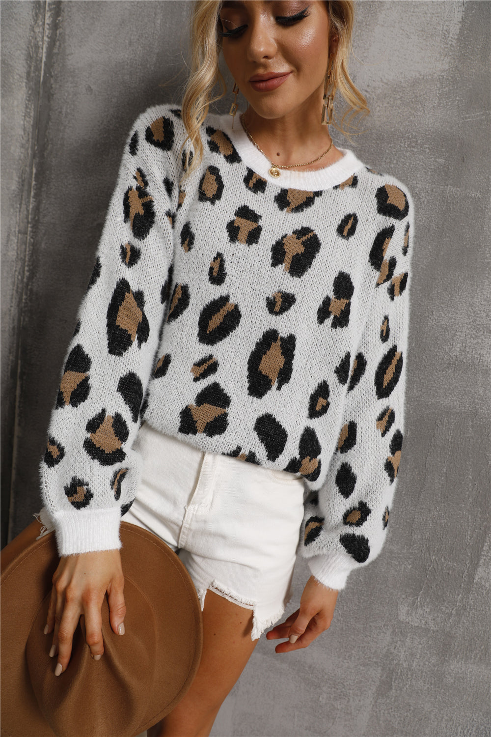 RadyRin Large Leopard Print Sweater for Stylish Comfort