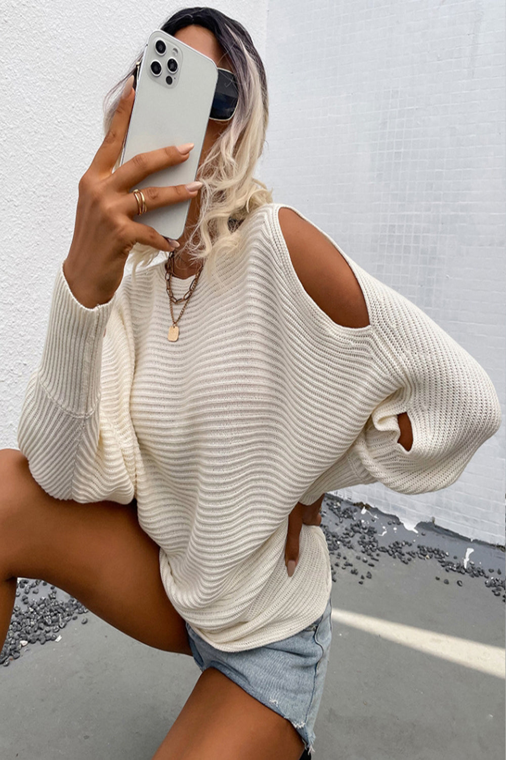 RadyRin Bat Sleeve Knit Sweater for Stylish Layering