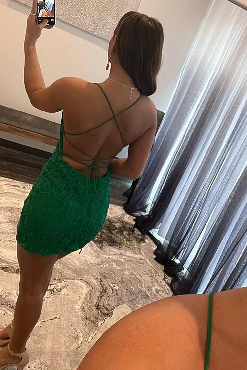 Bodycon Blue Homecoming Dress Lace Up Back Party Dress - Fashionpara