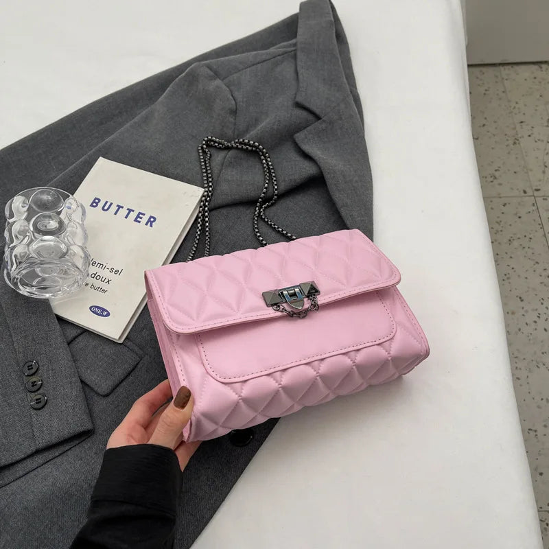 Stylish Diamond Grid Crossbody Shoulder Bag