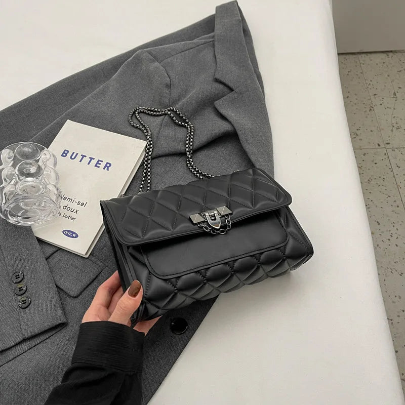 Stylish Diamond Grid Crossbody Shoulder Bag