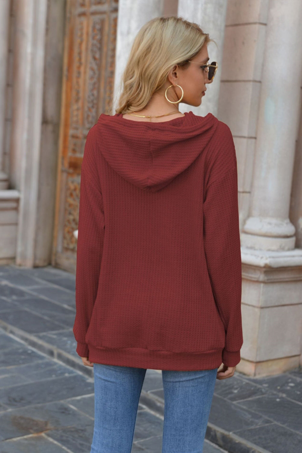 RadyRin Hooded Solid Color Sweater for Cozy Comfort