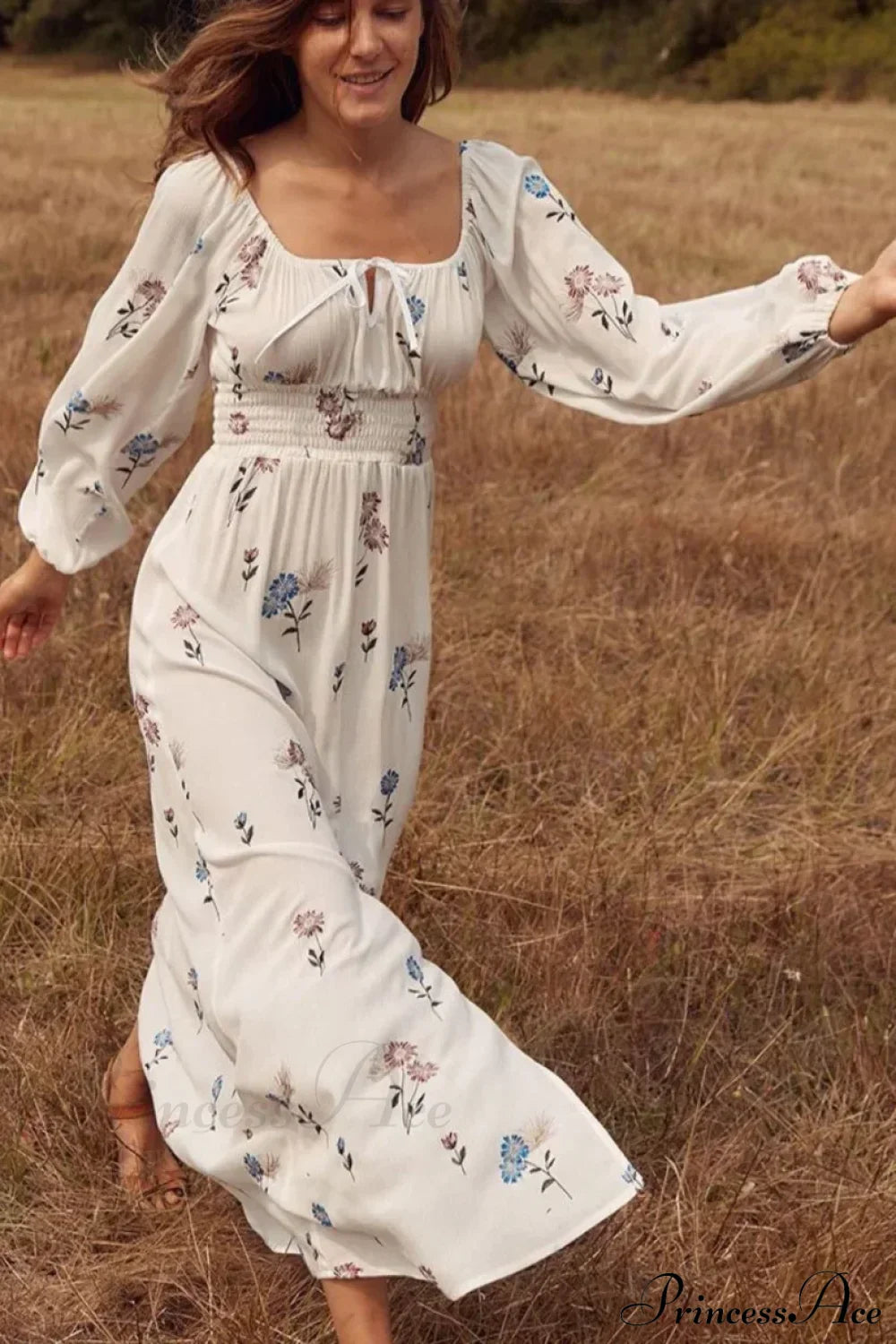 100% Cotton White Maxi Dress WHITE / S bohodress-250126