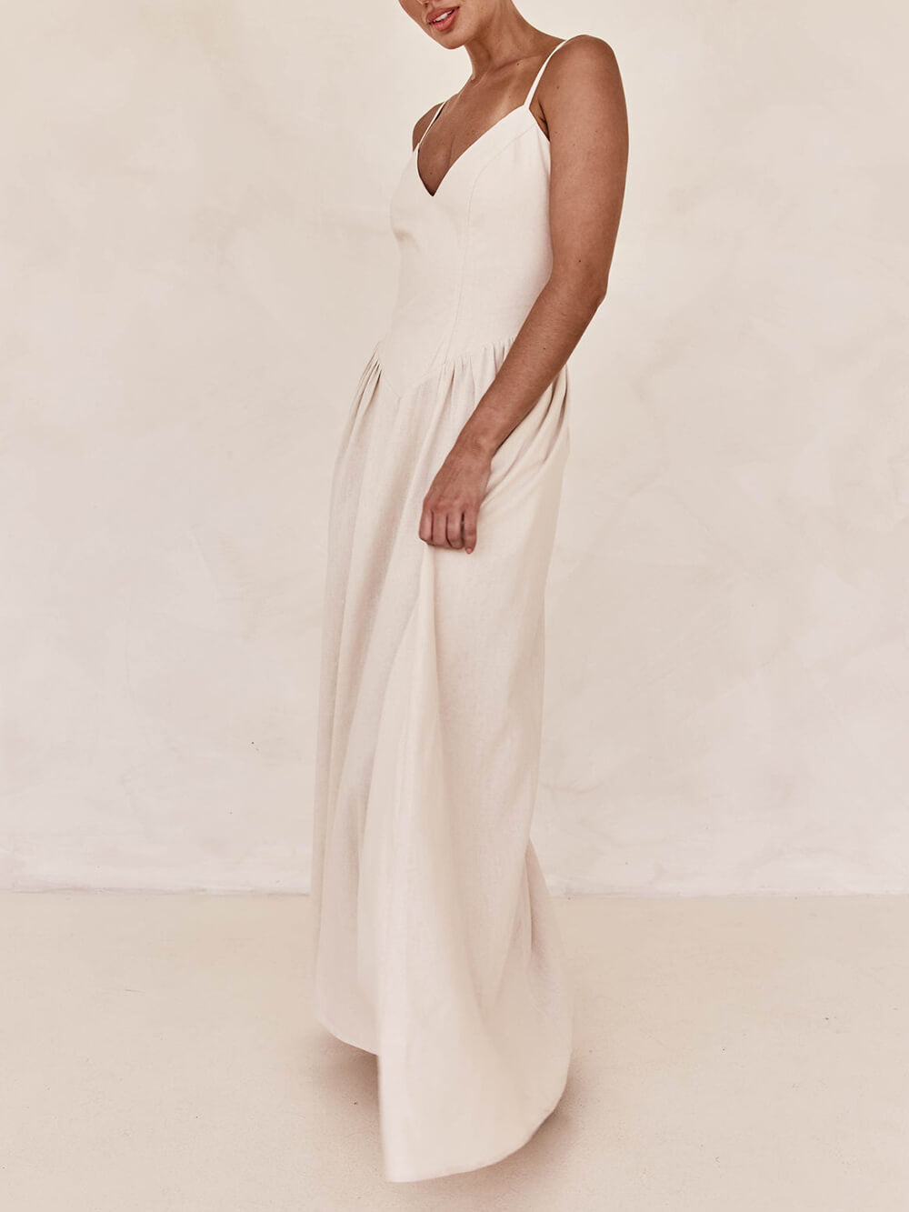 Sunset Suspender Pleated Panel Sleeveless Maxi Dress - Fashionpara