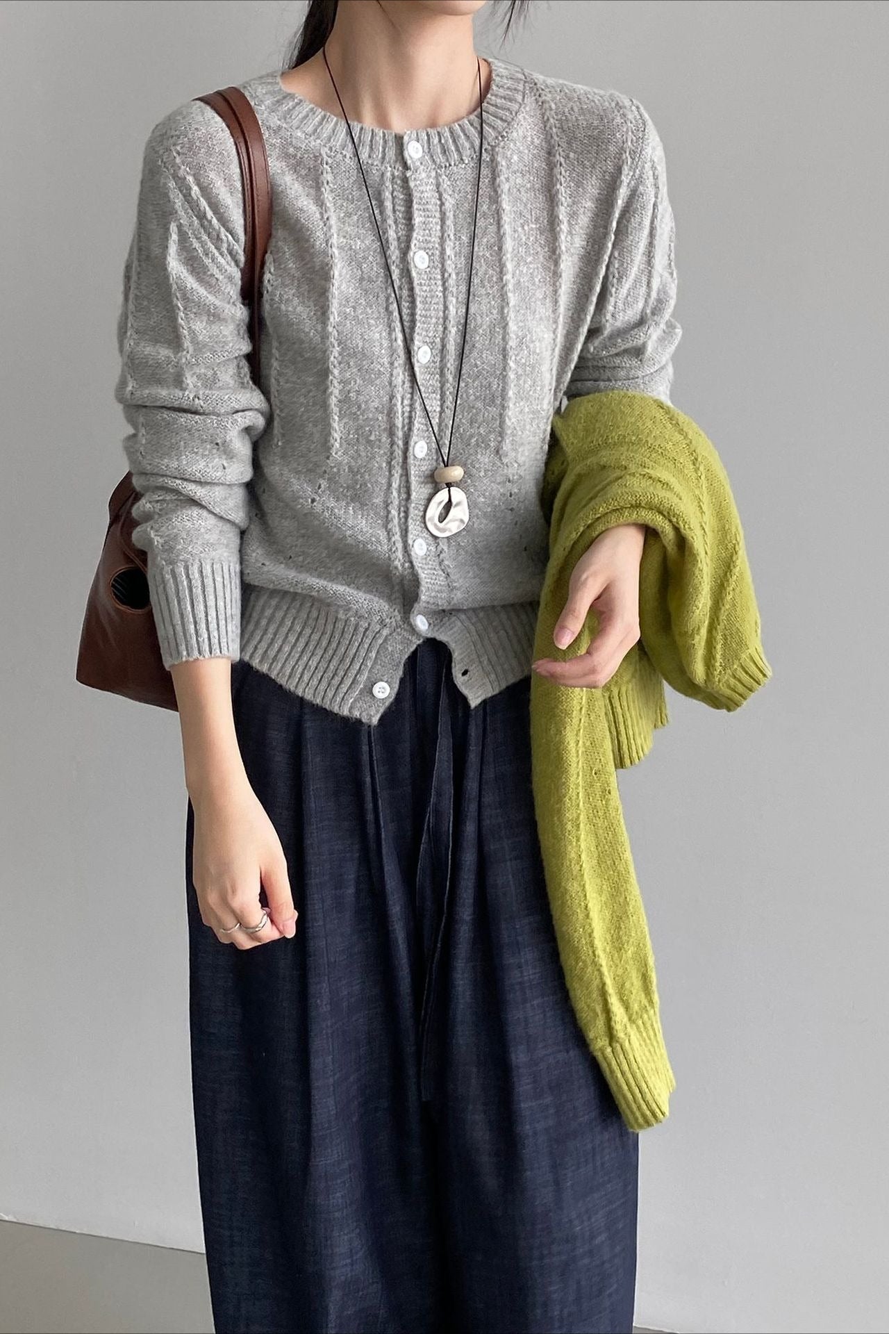 Elegant Wool Knit Cardigan for Cozy Layering and Style