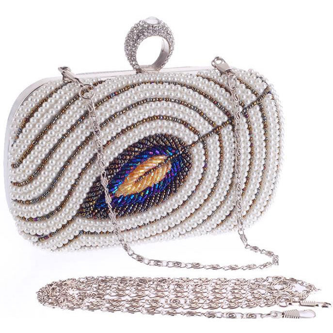 Ivory Beaded Women's Handbag Party Clutch